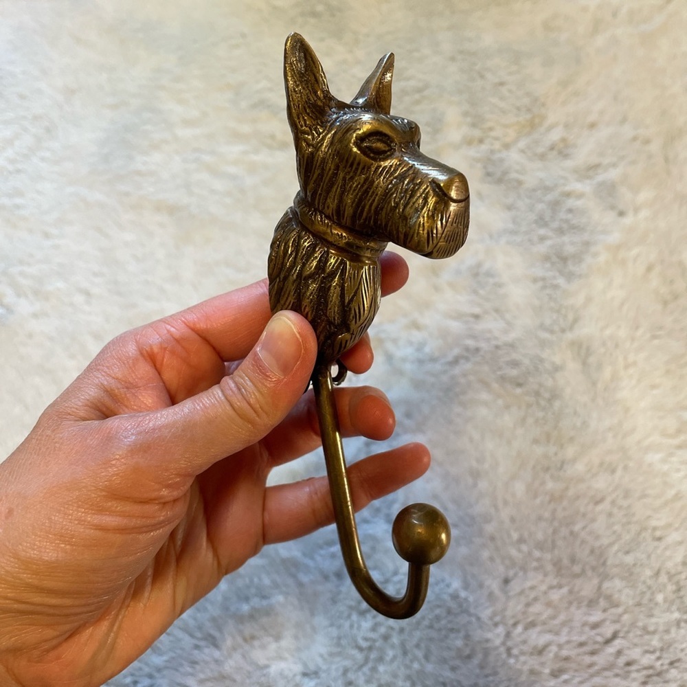 Anthropologie Brass Scottie Dog Coat Hook